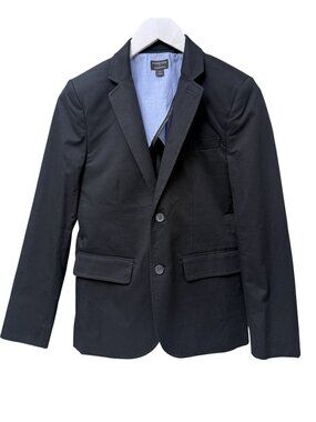 CREWCUTS Thompson Blazer Boys 12 Black Cotton Suit Jacket Formal School